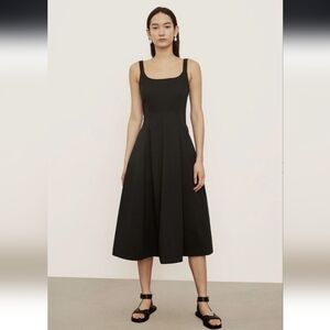 Vince NWT Black Sleeveless A-Line Midi Dress